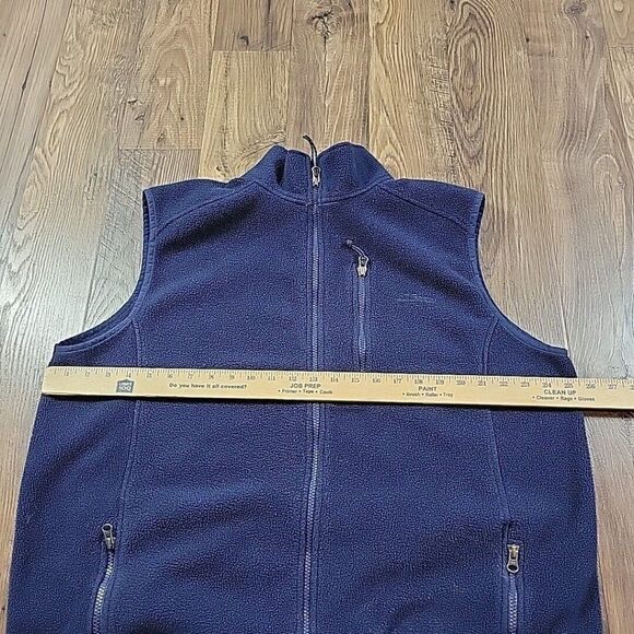 LL Bean Fleece Vest Mens 2XL Blue Full Zip Outdoor Pockets *Flaws* - Picture 2 of 7